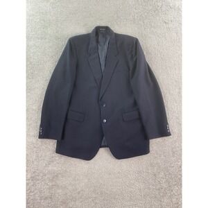 Vintage Yves Saint Laurent Suit Jacket 44 L Blue Wool Luxury Designer France